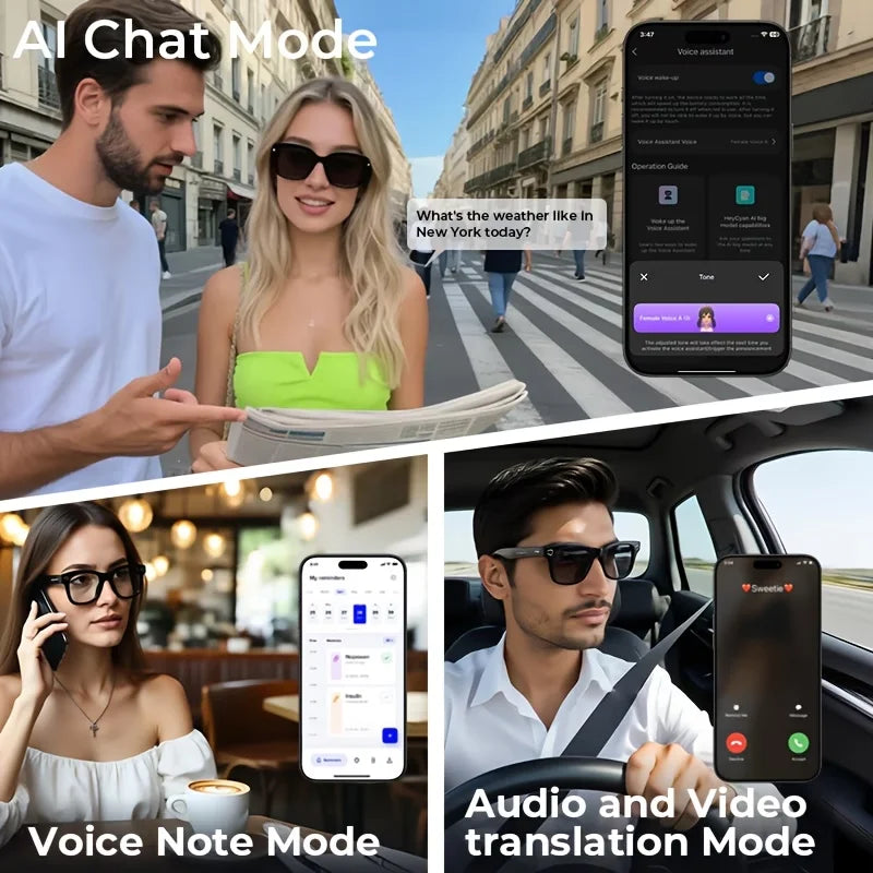 Giinova AI Smart Video Glasses With 8MP Camera 4K Recording by S And B Enterprise