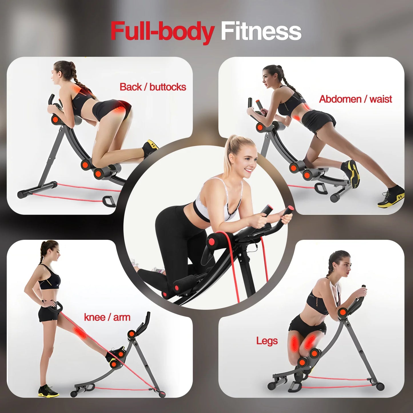 GIKPAL Foldable Ab Machine Ab Workout Equipment for Home Gym,Core & Abdominal Trainer Fitness Equipment Max 440lbs LCD Display by S And B Enterprise