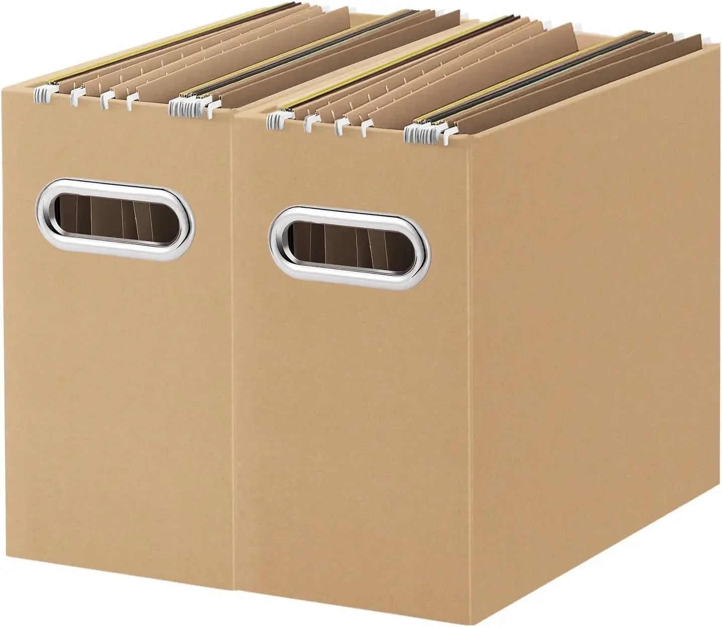 Collapsible File Organizer Box With Portable Handle For Office