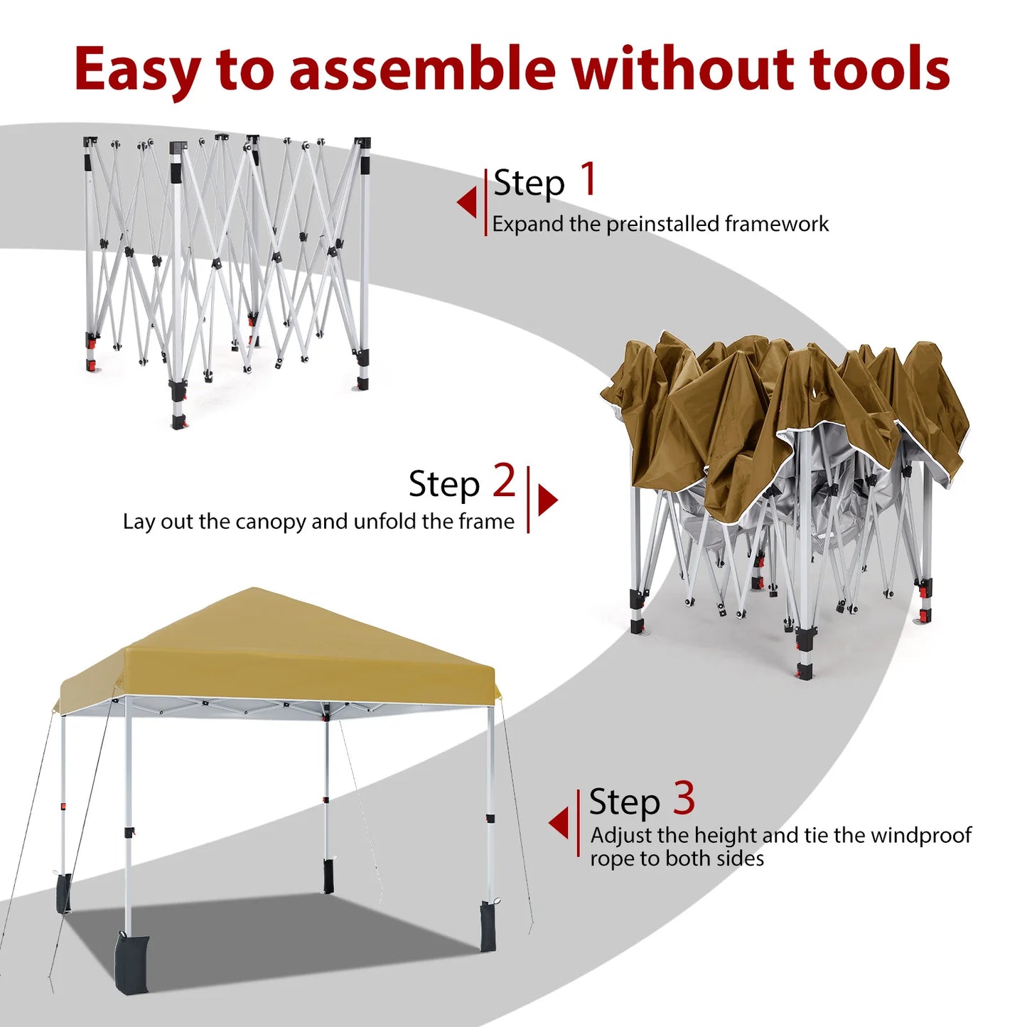 HiMISS Center Locking Canopy Tent Portable Outdoor Shelter