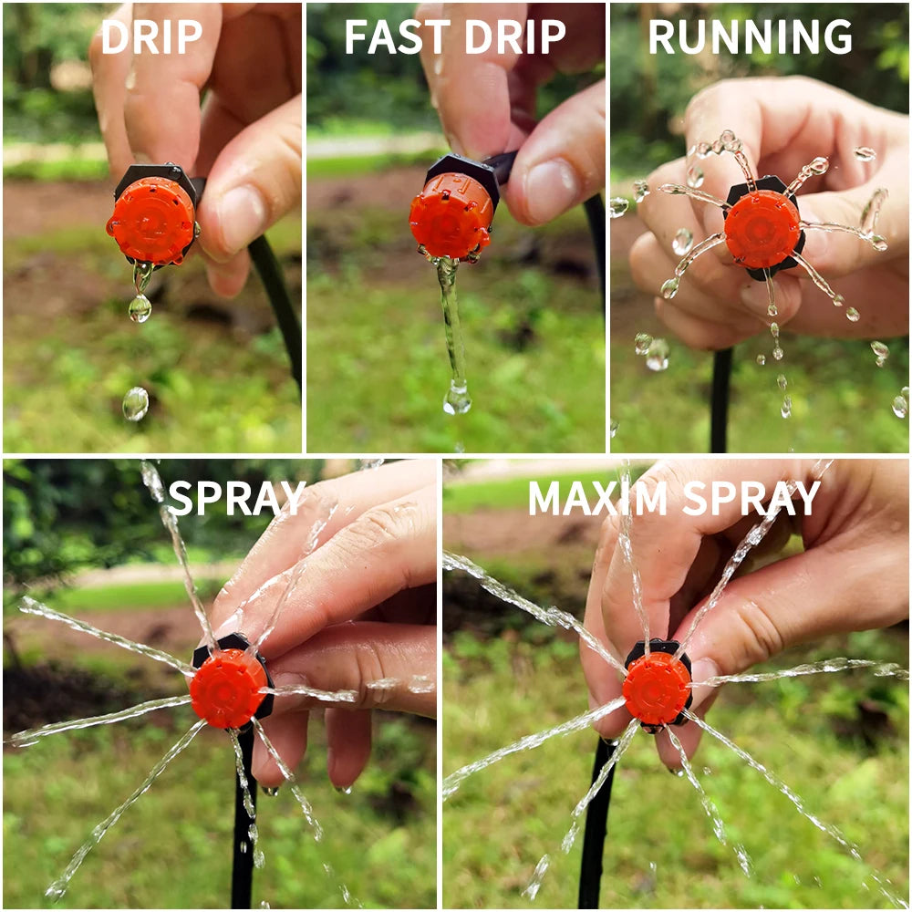 Micro Drip Irrigation System Portable 20M Automatic Watering with Adjustable Drippers Misting Watering Kits Garden Hose by S And B Enterprise