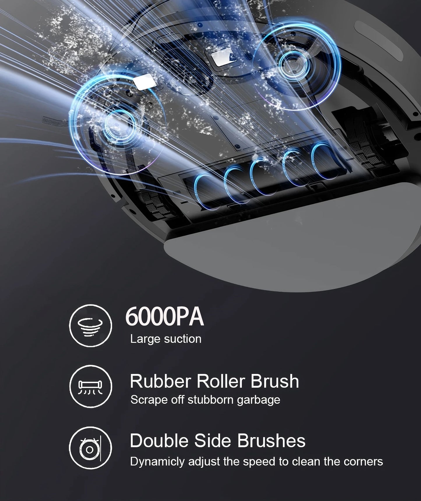 BOAIMORE Robot Vacuum Cleaner Combo Mop 6000Pa Suction App Remote Pet Hair by S And B Enterprise