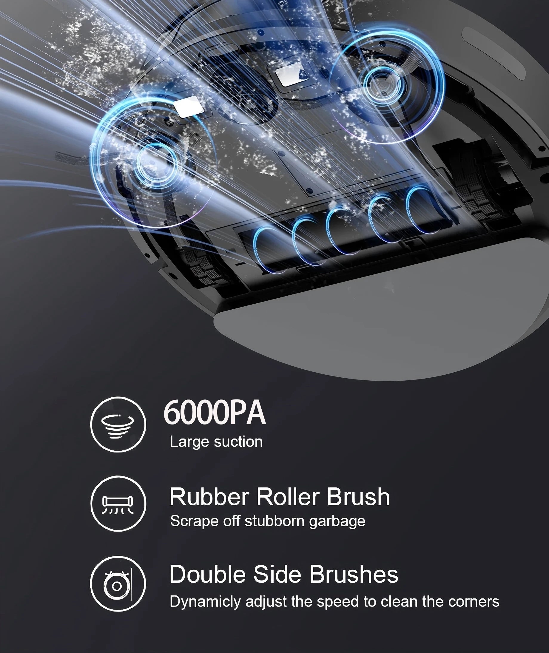 BOAIMORE Robot Vacuum Cleaner Combo Mop 6000Pa Suction App Remote Pet Hair by S And B Enterprise