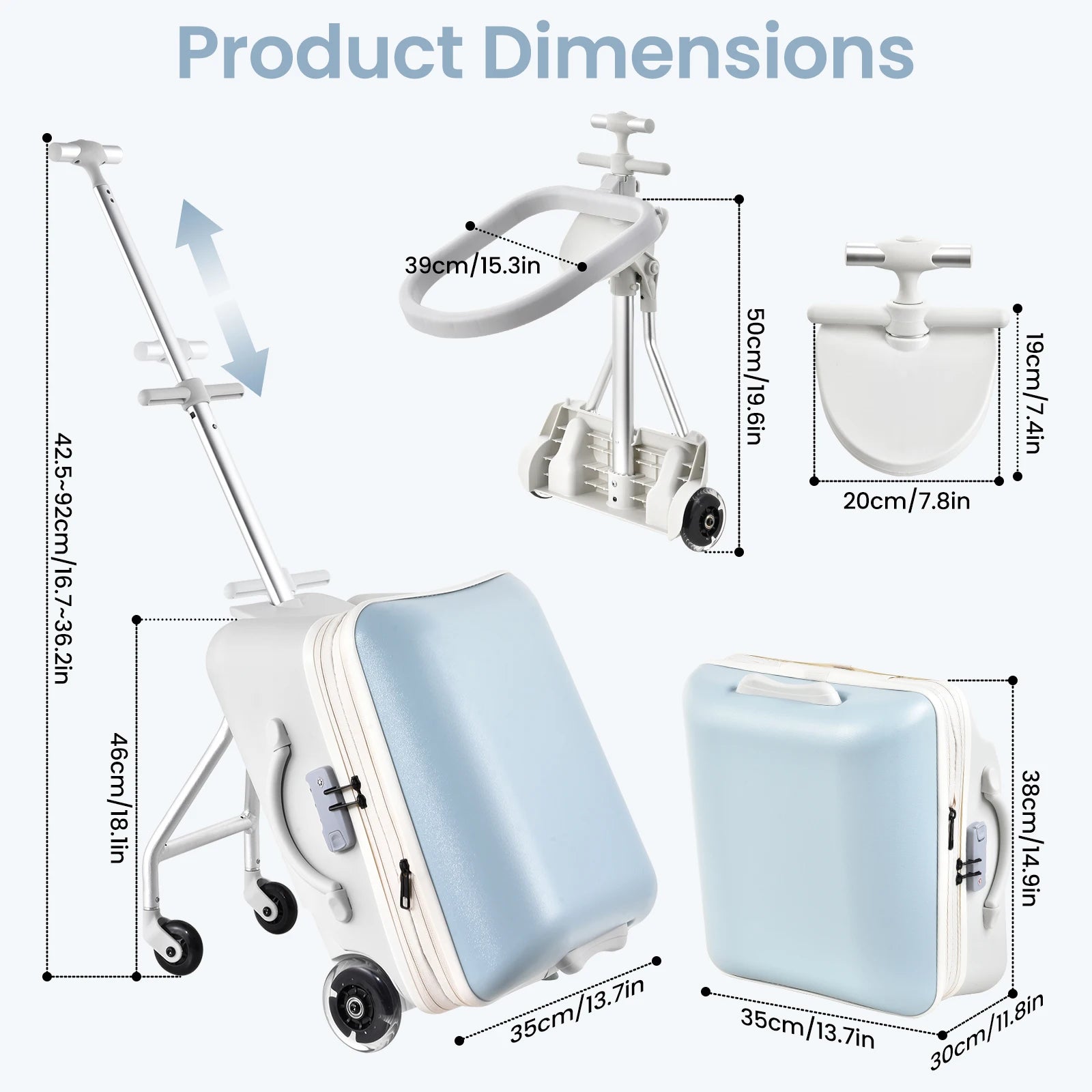 Kids Ride On Suitcase 2 In 1 Luggage With Spinner Wheels by S And B Enterprise