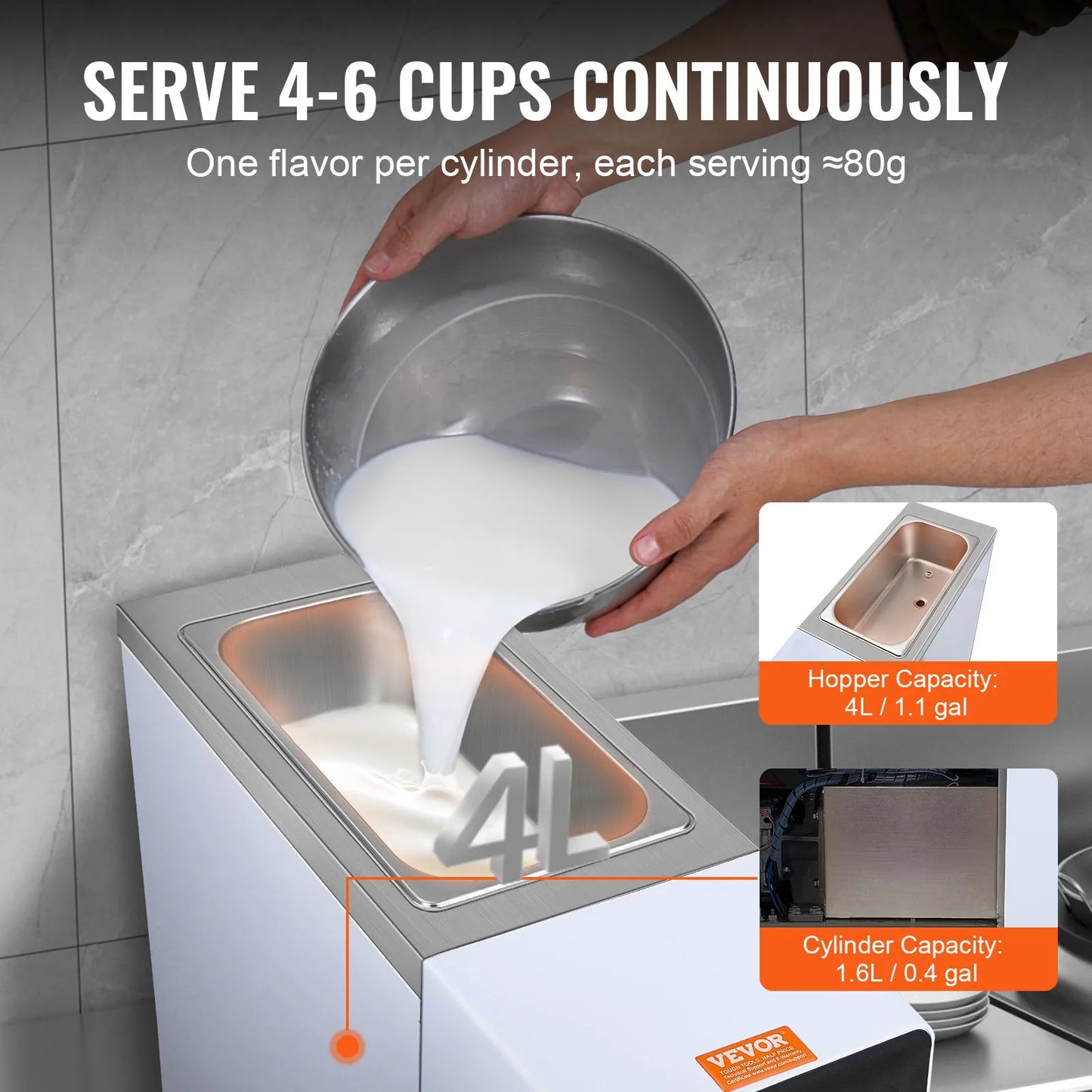 SucceBuy Commercial Soft Serve Ice Cream Machine Countertop Single Flavor