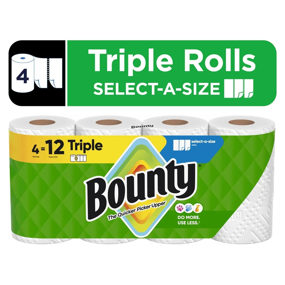 Select-A-Size Paper Towels 4 Triple Rolls 123 Sheets Extra Absorbent