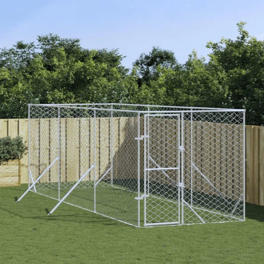 Outdoor Galvanized Steel Dog Kennel Cage And Run Enclosure by S And B Enterprise