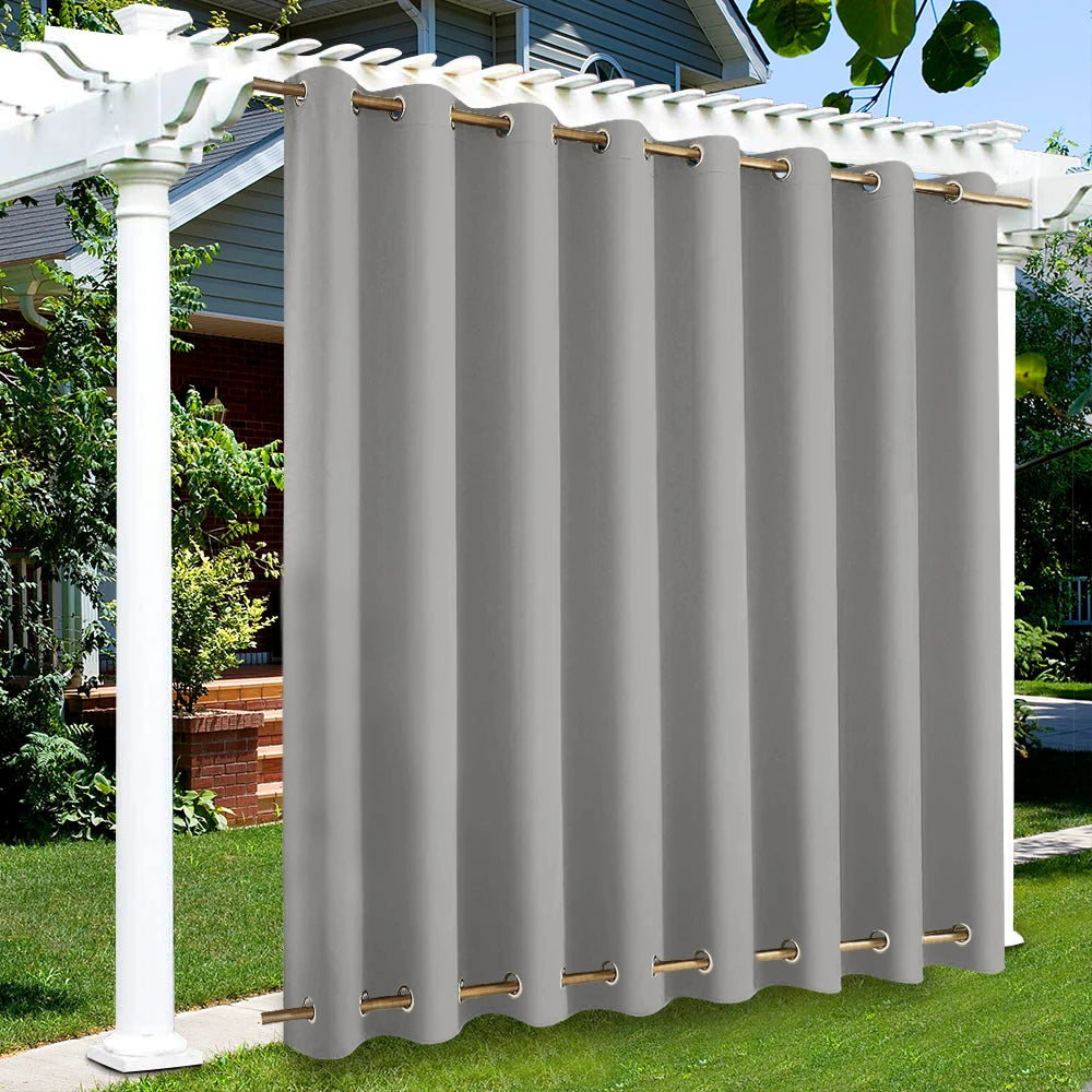 Patio Outdoor Curtain Waterproof Thermal Insulated Double Grommets Sun Block Windproof Window Curtains For Garden Drapes Porch by S And B Enterprise