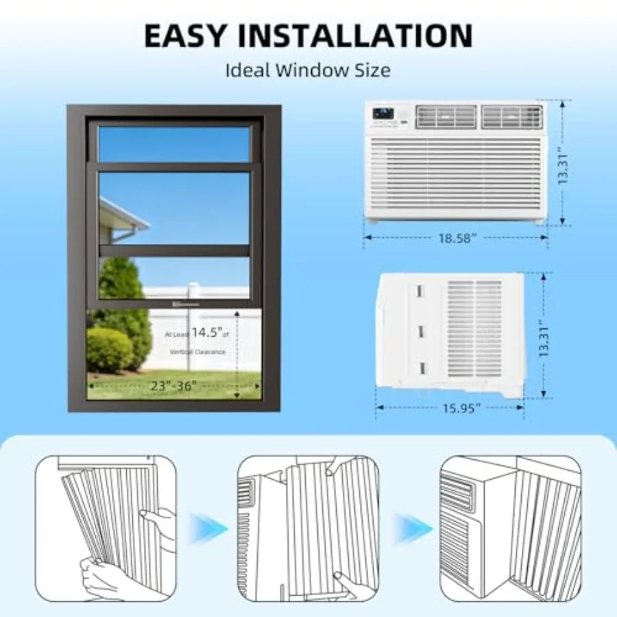 Window Air Conditioner 8000 BTU With Remote Energy Saving Mode by S And B Enterprise
