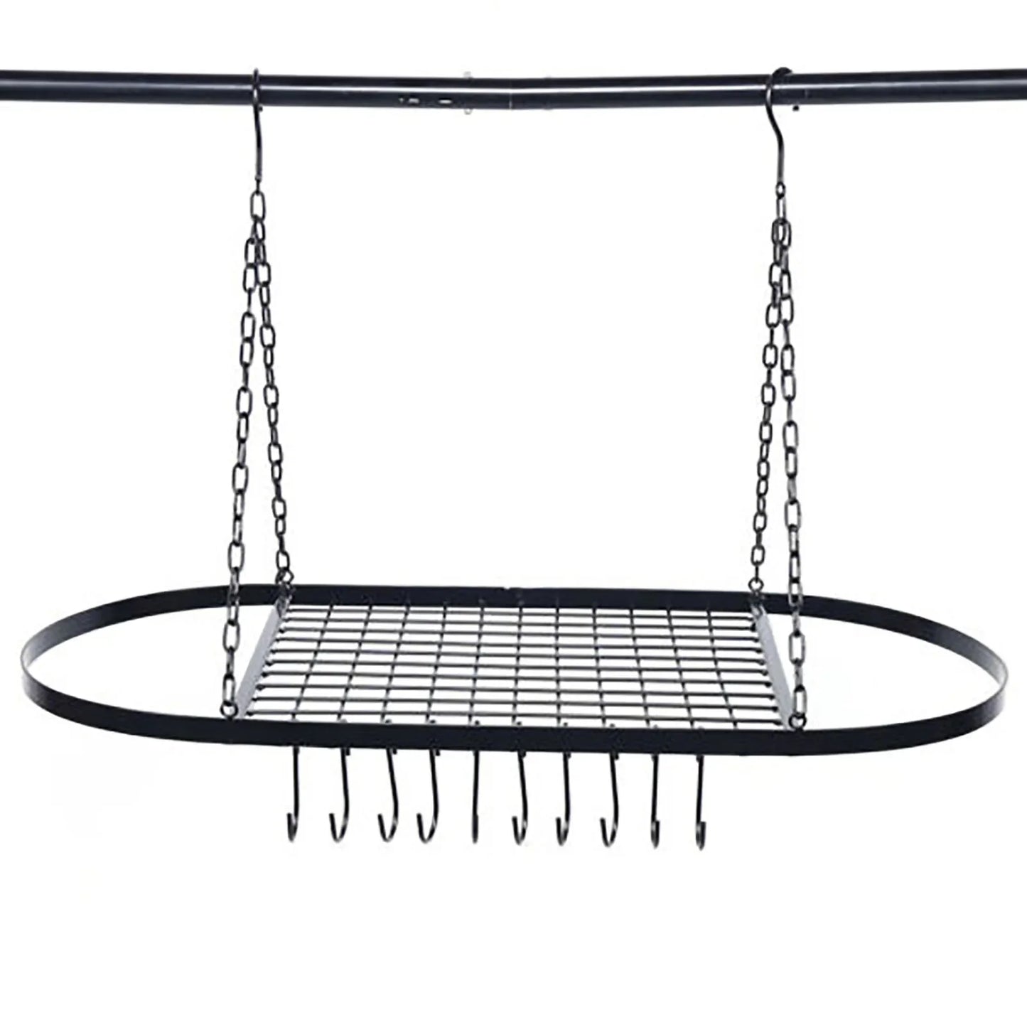 Iron Kitchen Wall Mounted Pot And Pan Rack With Hooks by S And B Enterprise