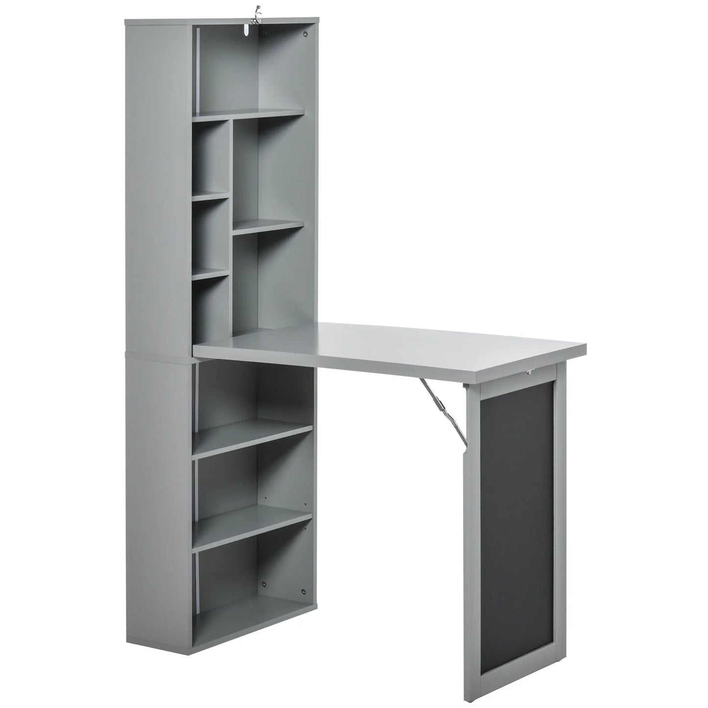 HOMCOM Foldout Convertible Office Desk With Wall Mount Blackboard by S And B Enterprise
