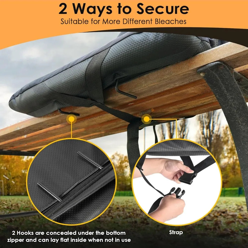 Dual-Sided Heated Stadium Seat With Back Support 3 Heat Levels