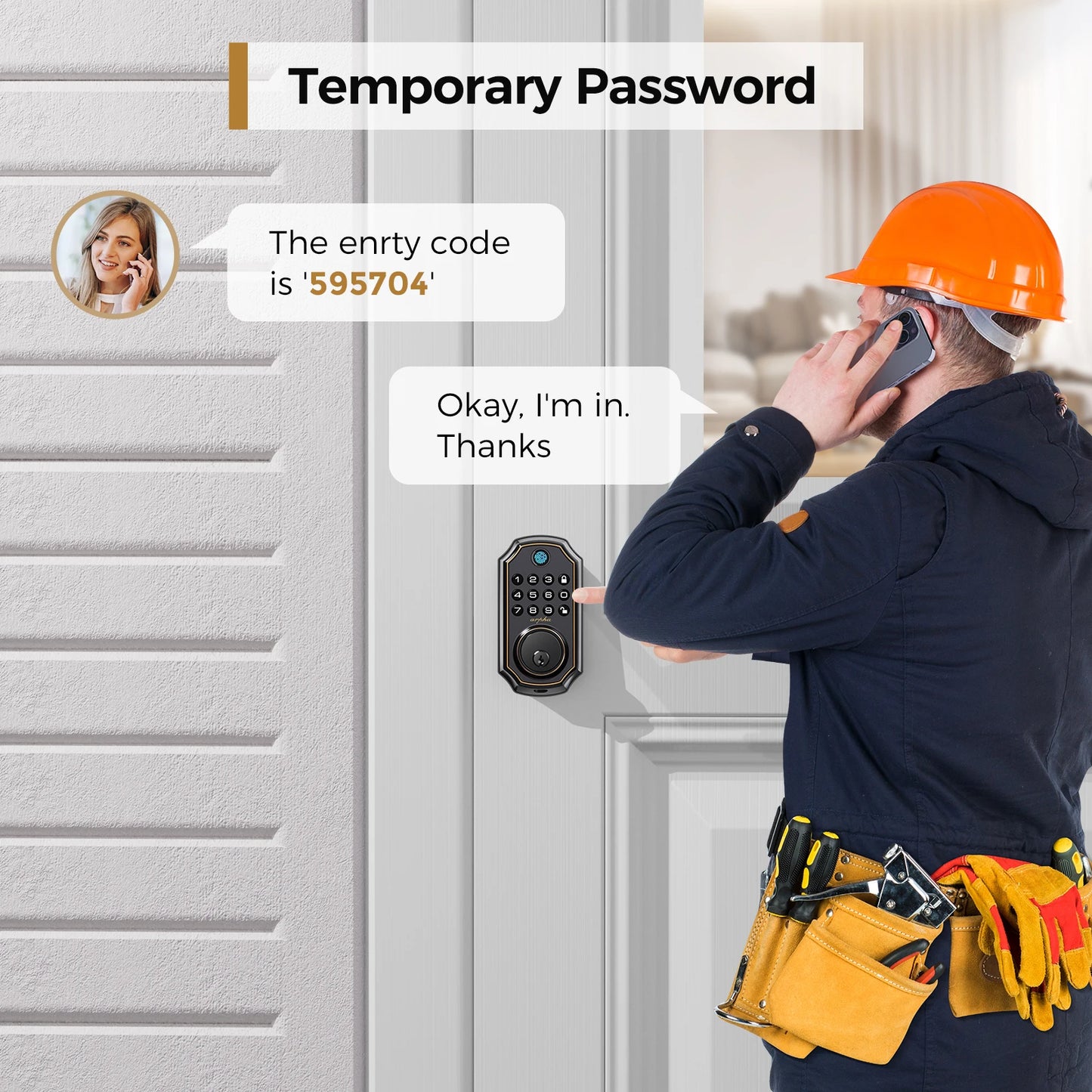 Arpha D280 Smart Keyless Entry Deadbolt With Fingerprint And Keypad