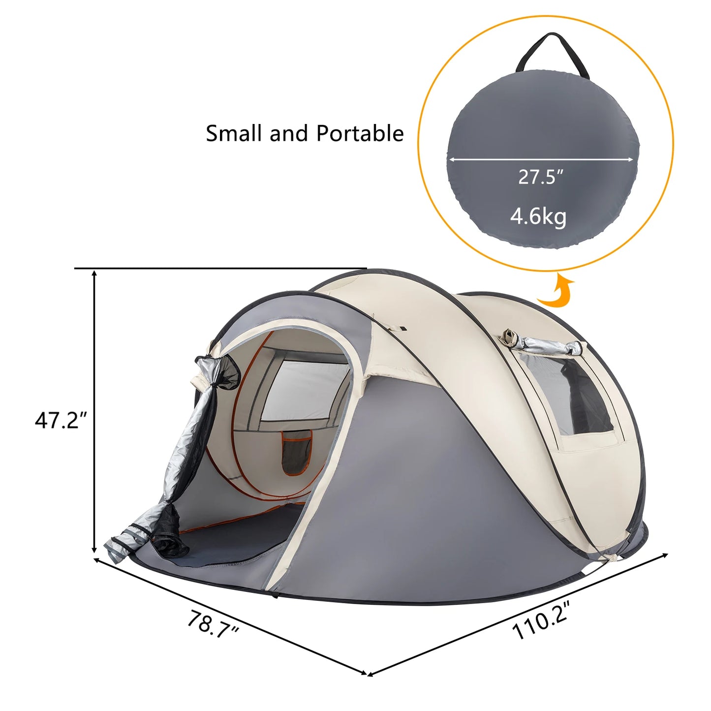 Pop Up Tent Instant Setup For Family Camping Waterproof