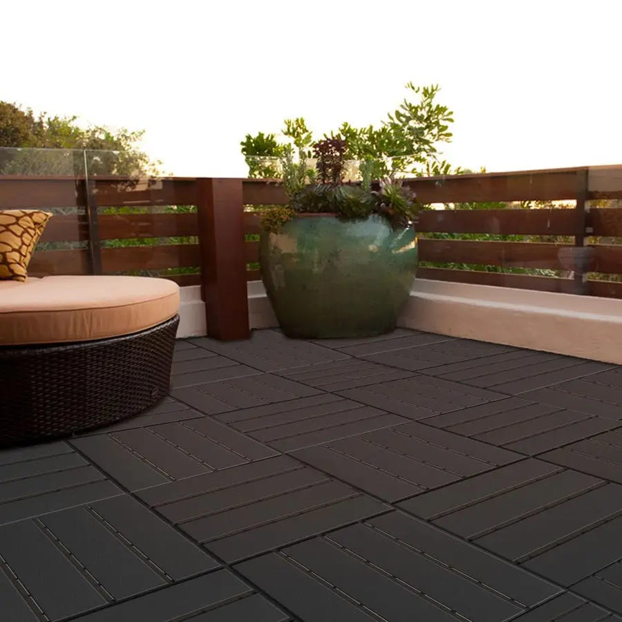 Interlocking Plastic Deck Tiles Patio Waterproof Outdoor Flooring