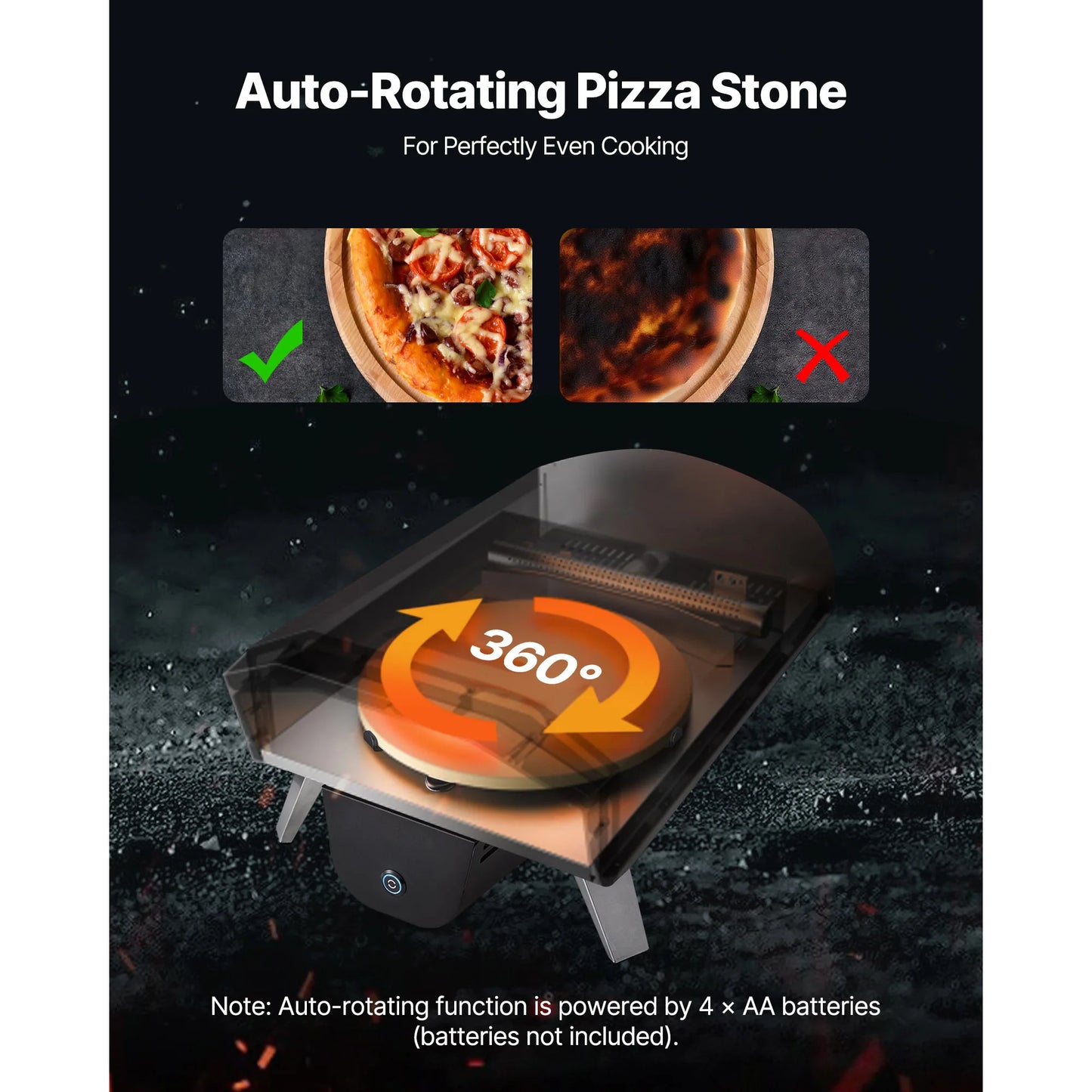 VEVOR Outdoor Pizza Oven Wood Fired With Thermometer Electric Rotation by S And B Enterprise