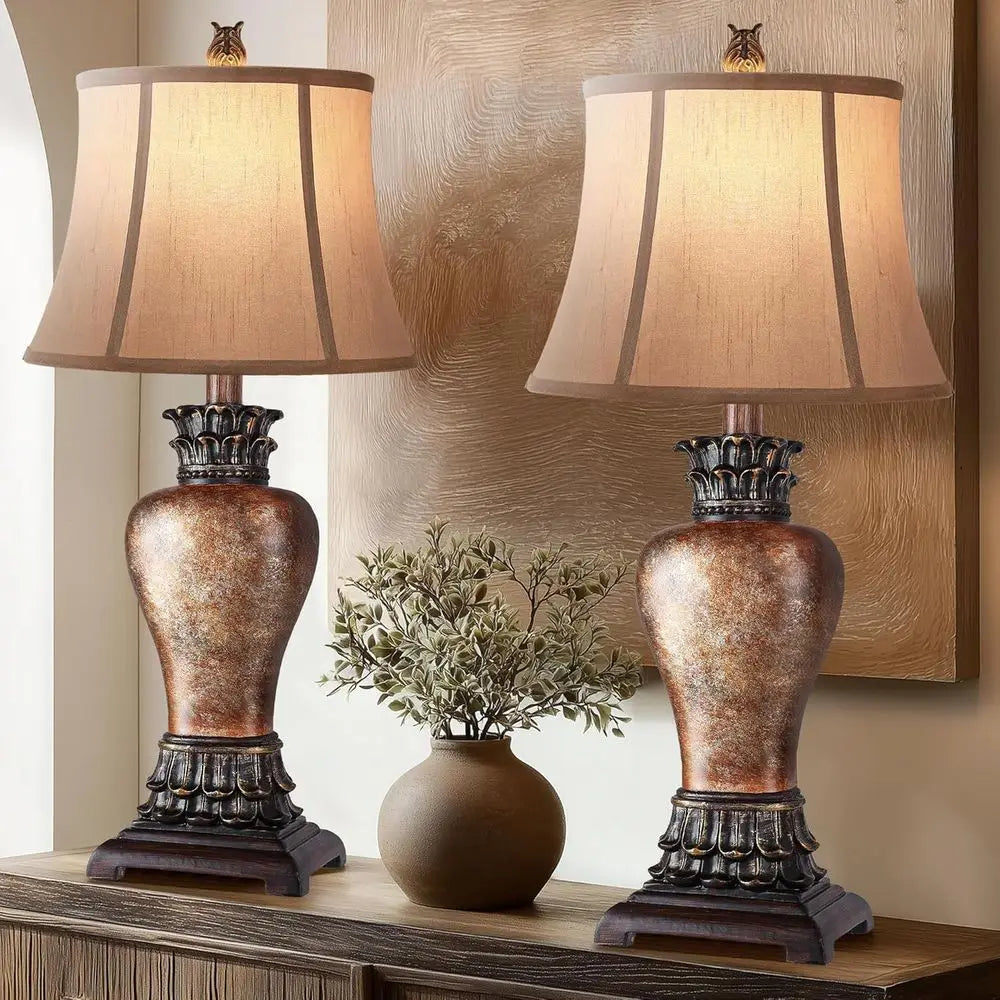 Rustic Tall Armhouse Table Lamps, Dimmable Western Style Living Room by S And B Enterprise