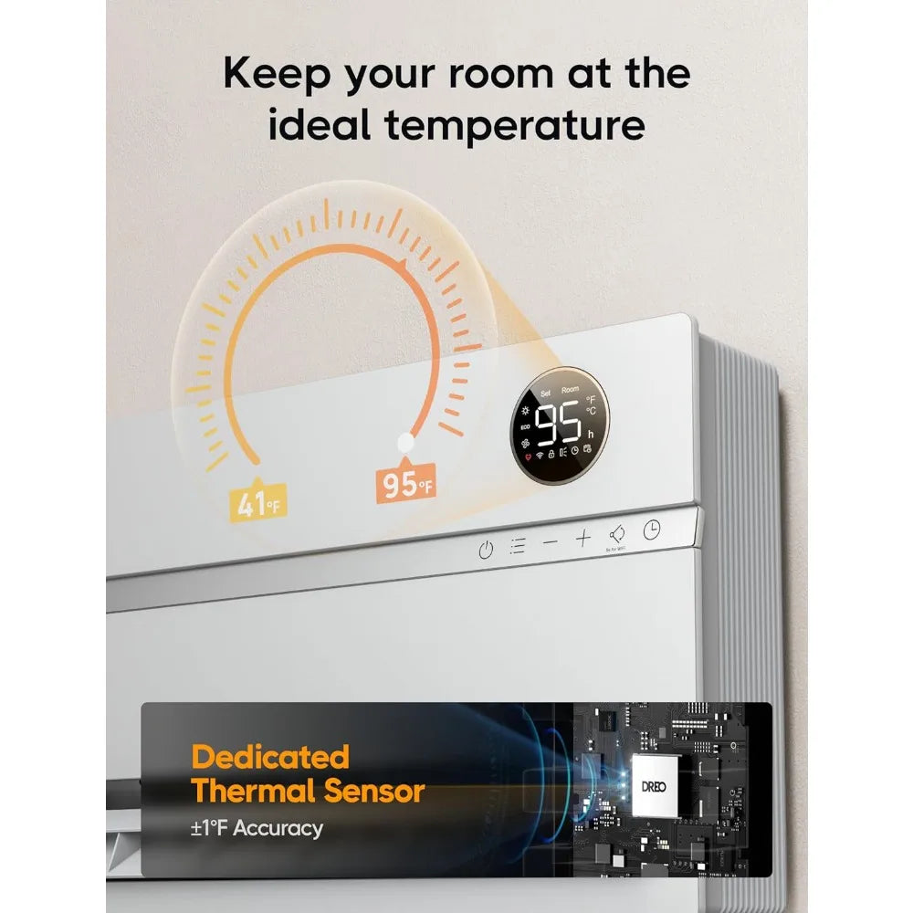 Smart Wall Heater 1500W Electric Space Heater With Remote Control