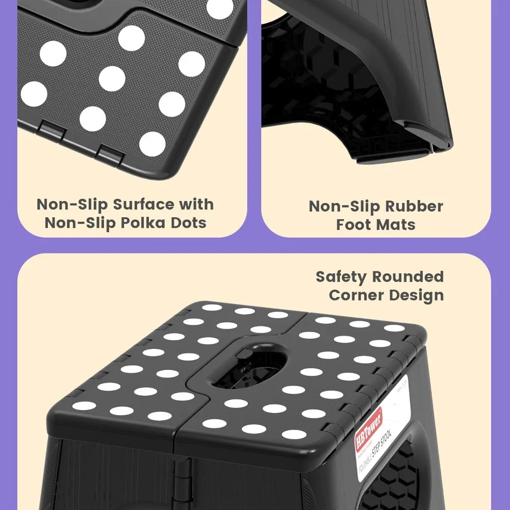 Sturdy Foldable Step Stool With Non Slip Surface And Handle by S And B Enterprise