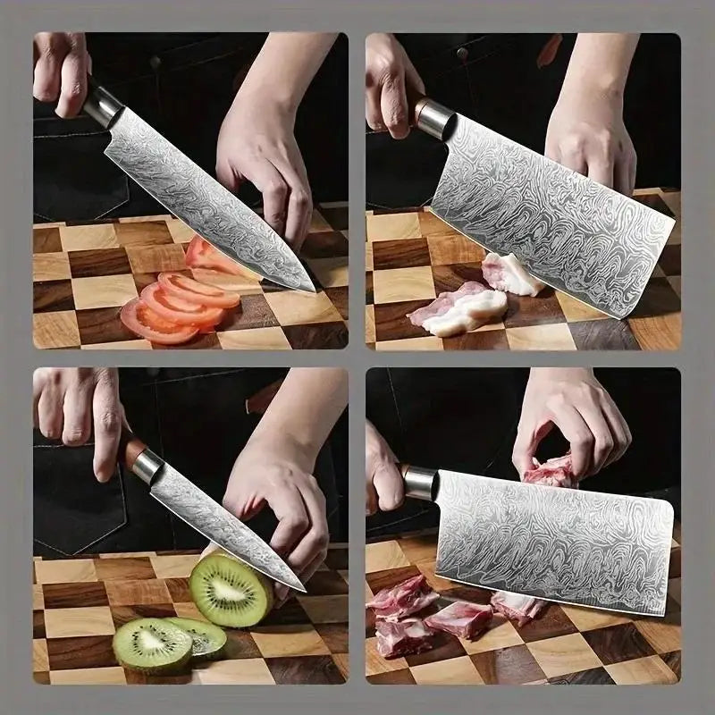 Feature Japanese Kitchen Knife Set Multi Functional Cleaver For Home Chefs