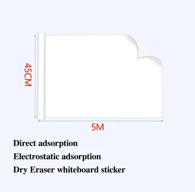 Static Whiteboard Sticker For Home Office Classroom Reusable Surface by S And B Enterprise