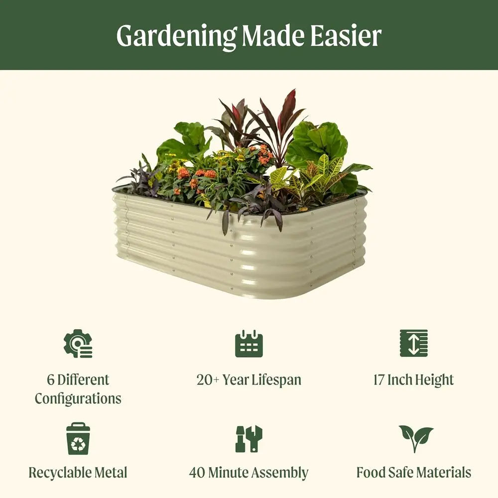 Ticify Vego Garden Raised Bed Kits Six In One Metal Planter Box by S And B Enterprise
