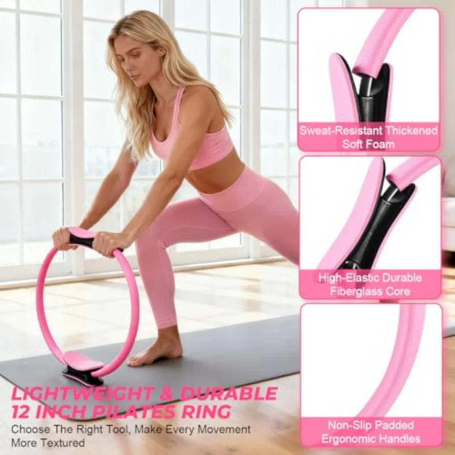 Pilates Ring Set for Women, Pilates Set with Magic Circle, Ball and Resistance Bands, Pilates Kit for Home Workout, Pilates Equ by S And B Enterprise