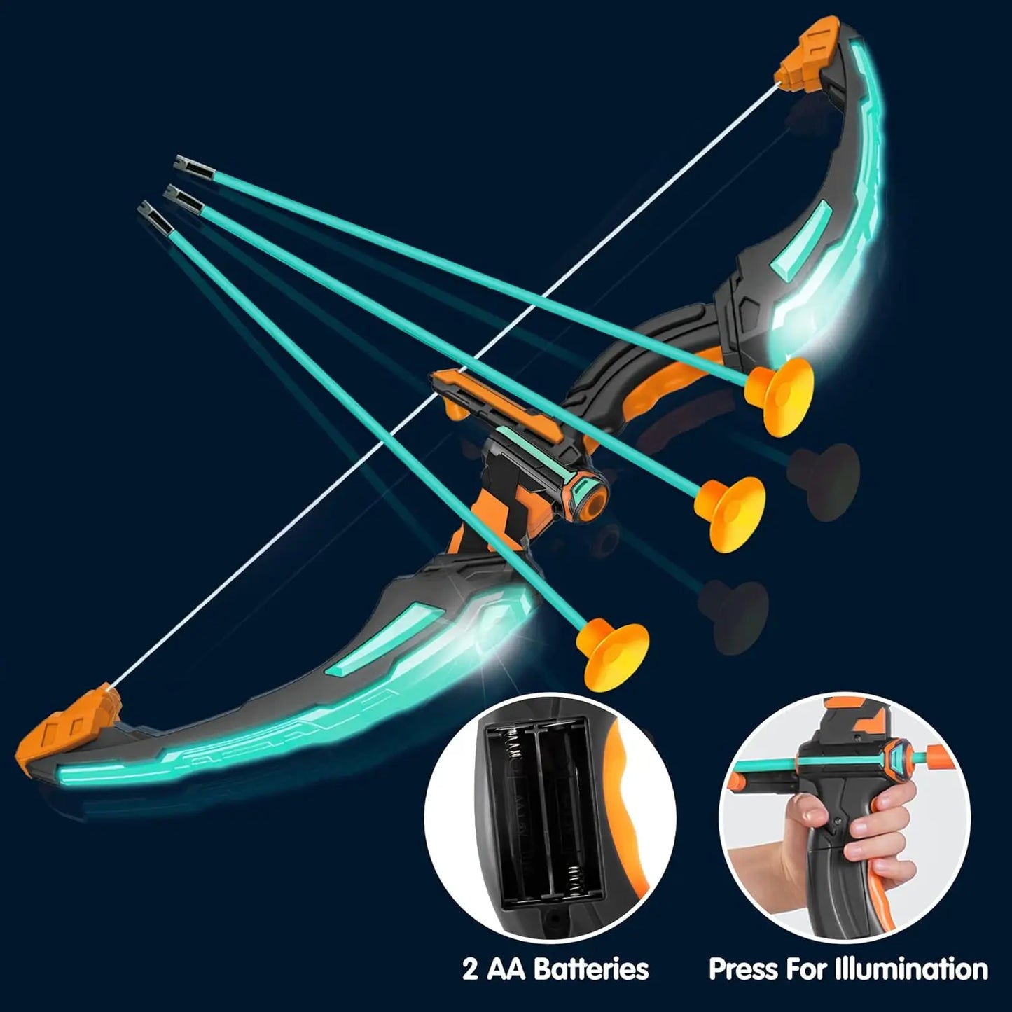 Joyfy LED Light Up Archery Bow Set With Suction Arrows
