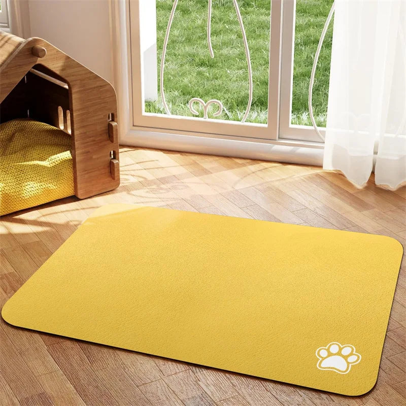 Pet Feeding Mat Absorbent Non Slip Quick Dry For Dogs