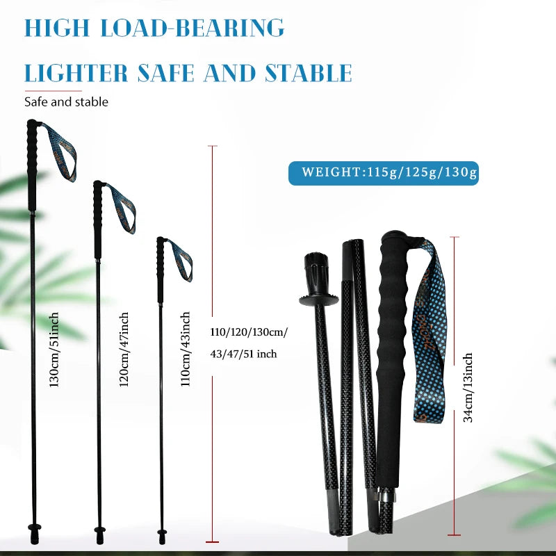 OKHEALINGCN Carbon Fiber Hiking Poles Telescopic 2 Pack Lightweight