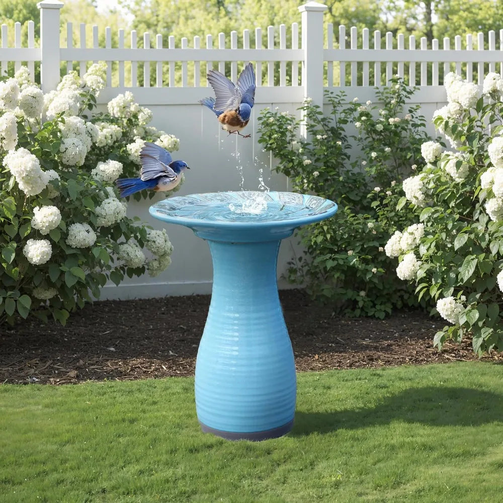 Elegant Ceramic Bird Bath Outdoor Garden Decor For Birds