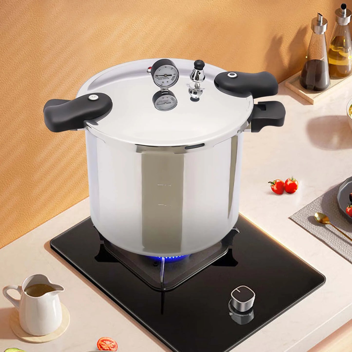 Pressure Canner And Cooker With Gauge 13 PSI Explosion Proof Safety Valve