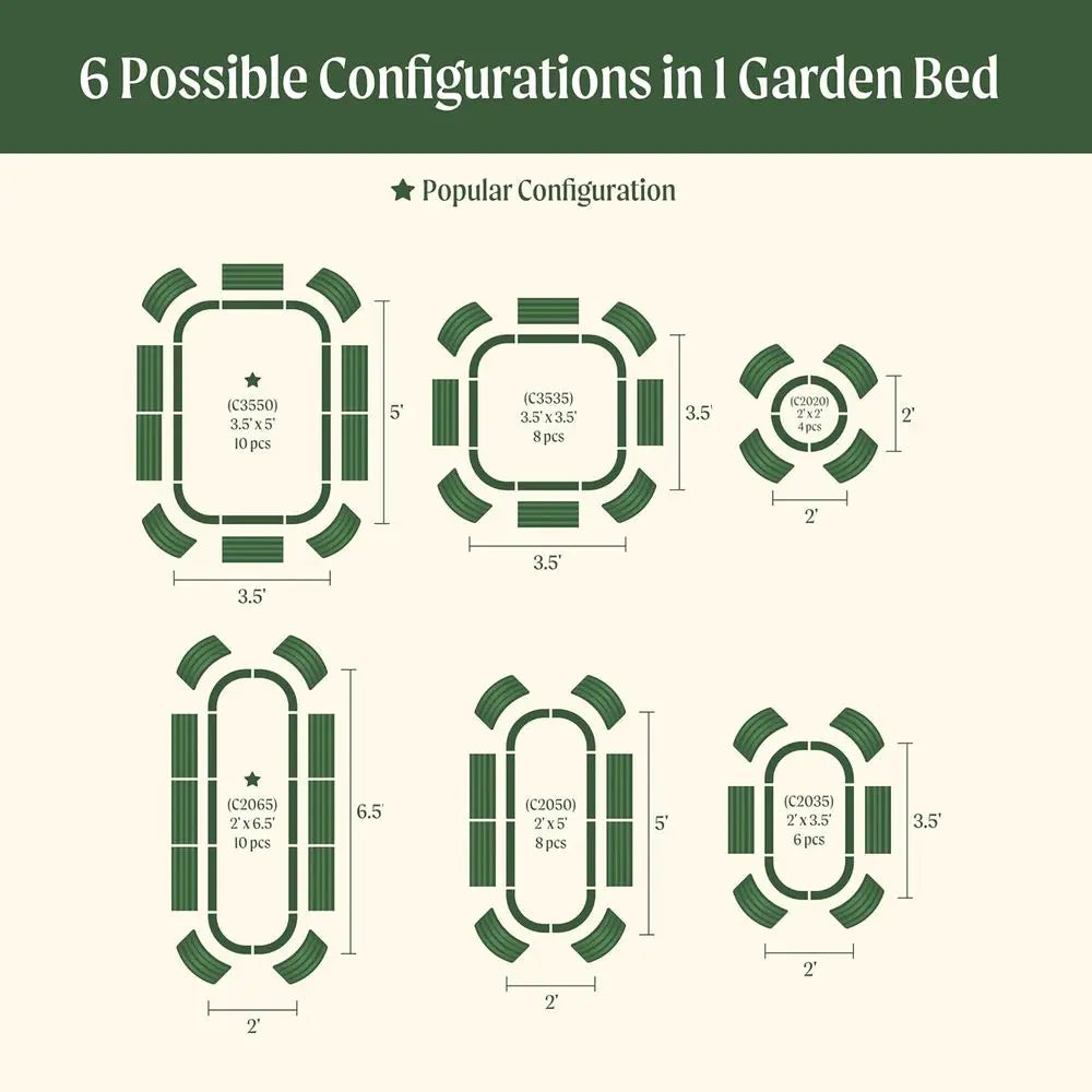Ticify Vego Garden Raised Bed Kits Six In One Metal Planter Box by S And B Enterprise