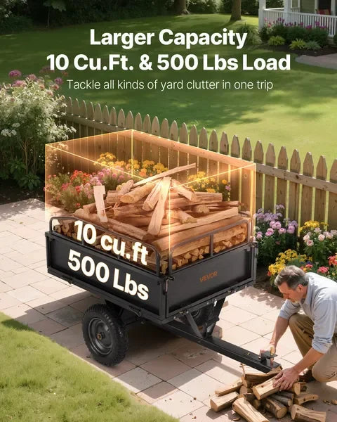 Garden Utility Trailer 500lb Capacity For ATV UTV