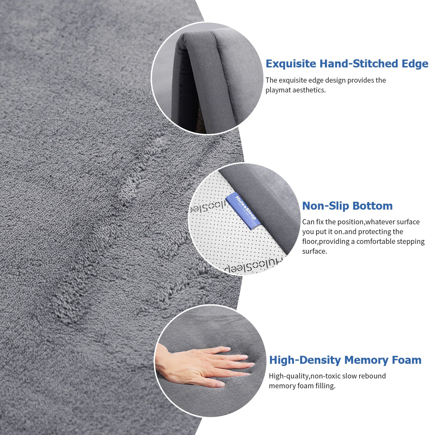PaPaMat Memory Foam Playpen Carpet Mat Velvet Non Slip Bottom