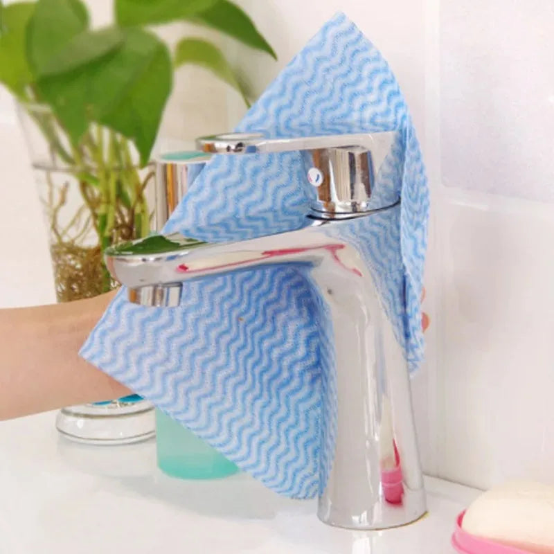 2/4Rolls Disposable Non-woven Cleaning Cloths Versatile Kitchen Living Room Use Washing Wiping Dirty Item Absorbent Towels by S And B Enterprise
