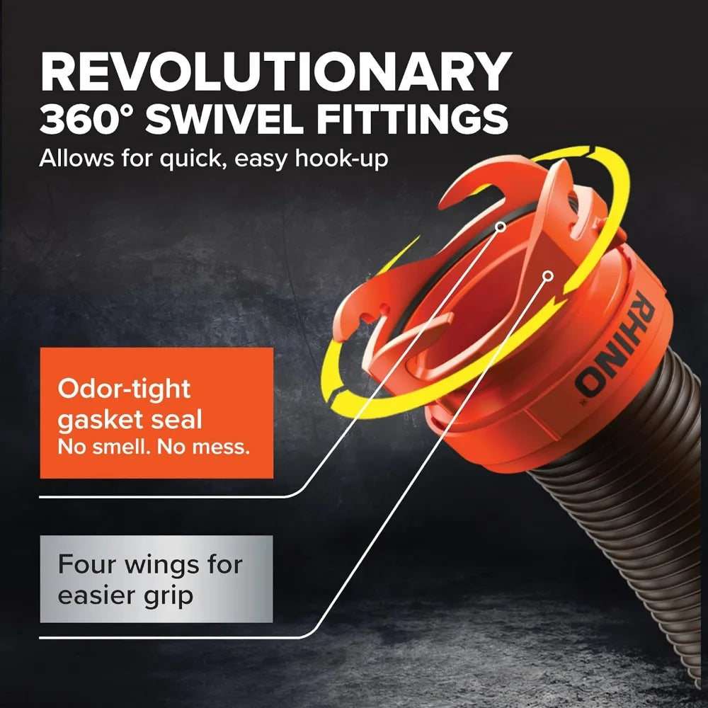 Camco RhinoFLEX RV Sewer Hose Kit With Clear Elbow by S And B Enterprise