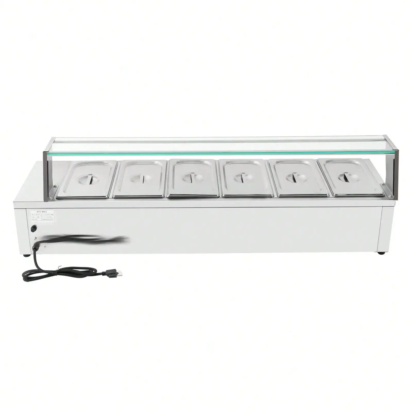 Bain Marie Food Warmer 110V Stainless Steel 6 Pan 1200W