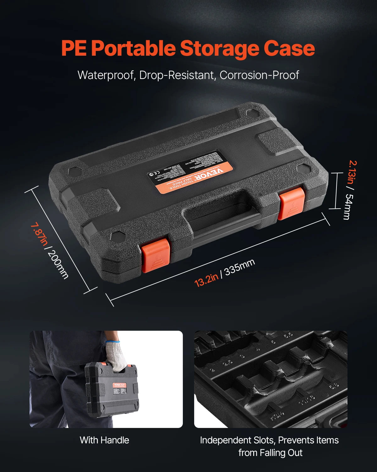 SucceBuy 32-piece hex bit socket set in black portable case with orange latches