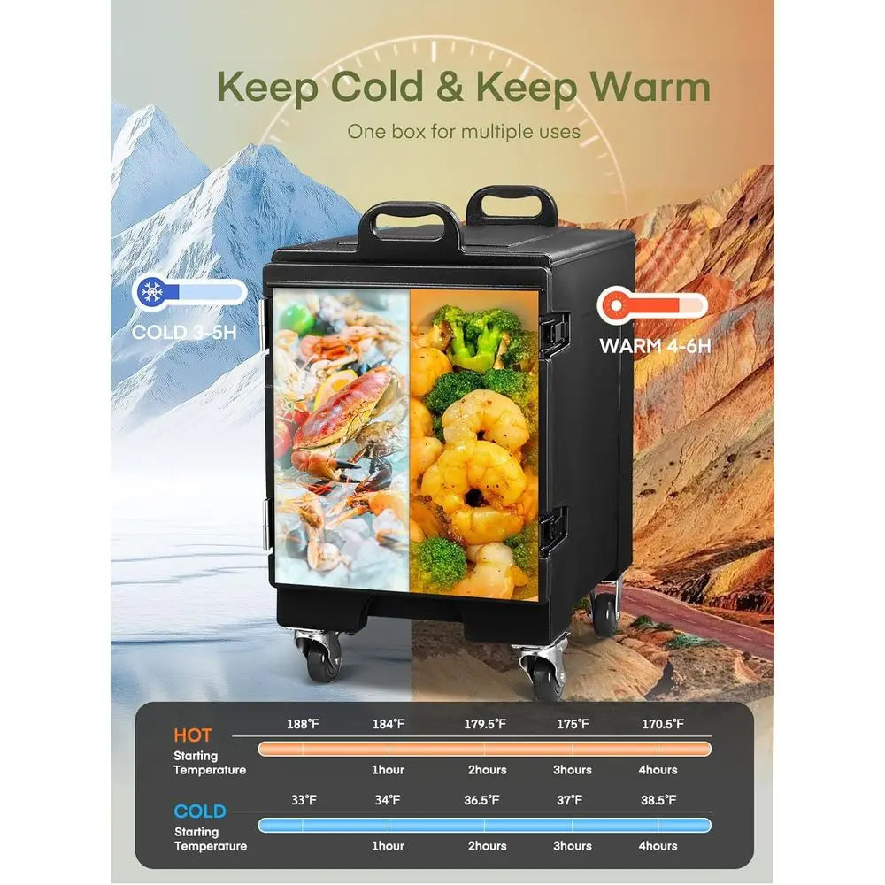 Catering Food Warmer Front Loading Hot Box With Wheels