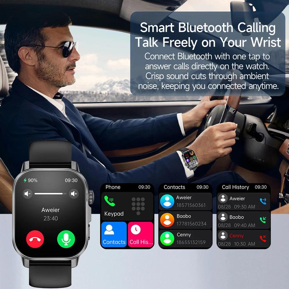Uric Acid Lipid Health Smartwatch With ECG PPG Bluetooth Call