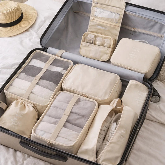 Travel Packing Cube Set 7/8/9 Pcs Polyester Organizer by S And B Enterprise