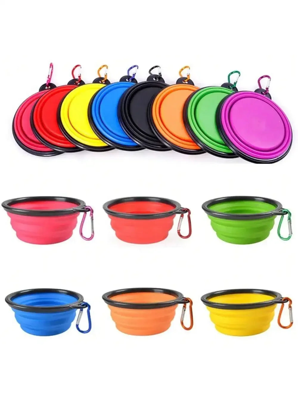 Ceramic 2-In-1 Dog Feeder Bowl With Travel Carabiner by S And B Enterprise
