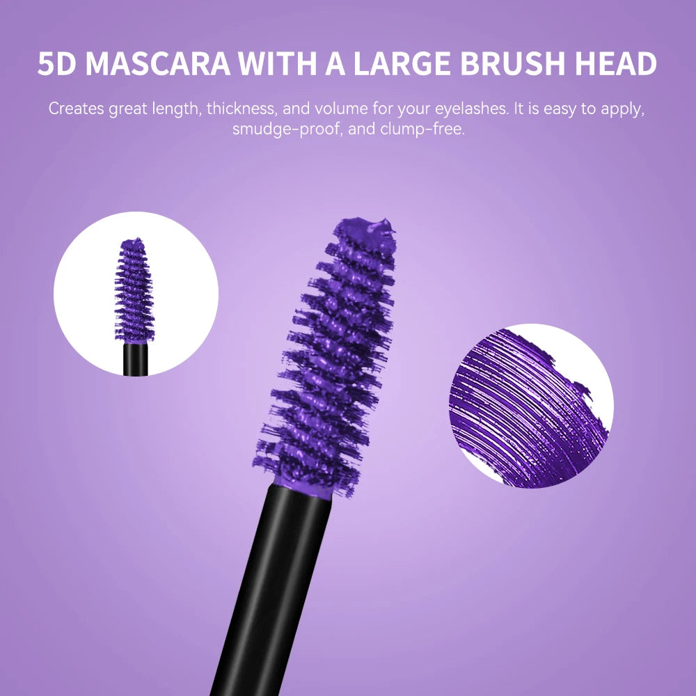 Lakerain 5D Mascara Eyelashes Waterproof Nourishing Smudge-Proof Lengthening Long-Lasting Intense Black Mascara Eye Makeup by S And B Enterprise