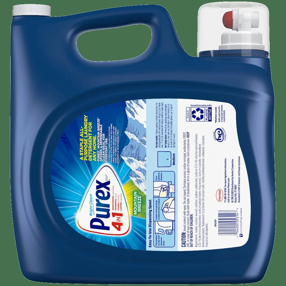 Mountain Breeze Liquid Laundry Detergent Heavy Duty All Purpose