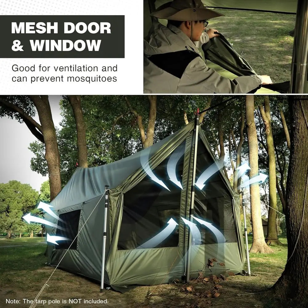 4-Season Windproof Waterproof Hammock Tent With Stove Jack For Camping by S And B Enterprise