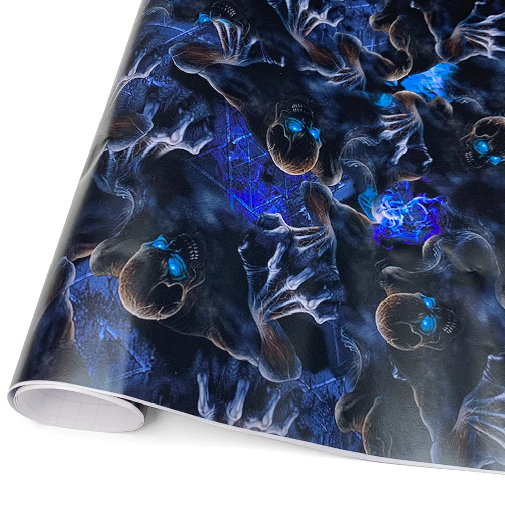Skull Cartoon Car Sticker Vinyl Wrap For Cars And Motorcycles