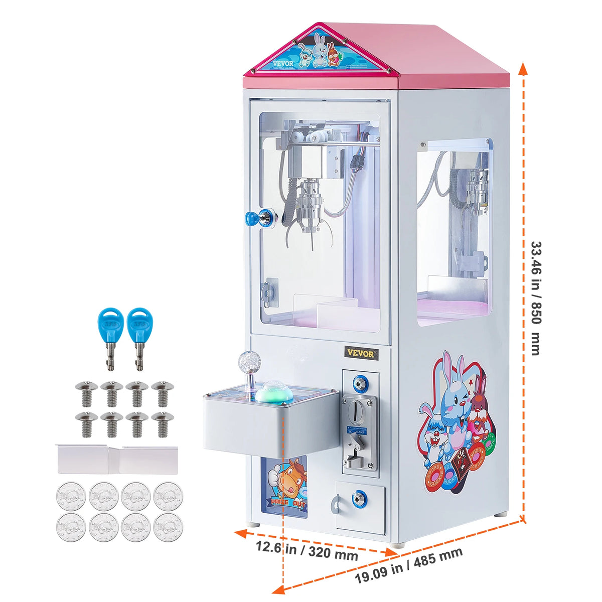 SucceBuy Claw Machine  0-3”Jaw Diameter 0-5”Jaw lifting Crane Prize Grabber Commercial Arcade Game Dispenser Vending Toy For Kid