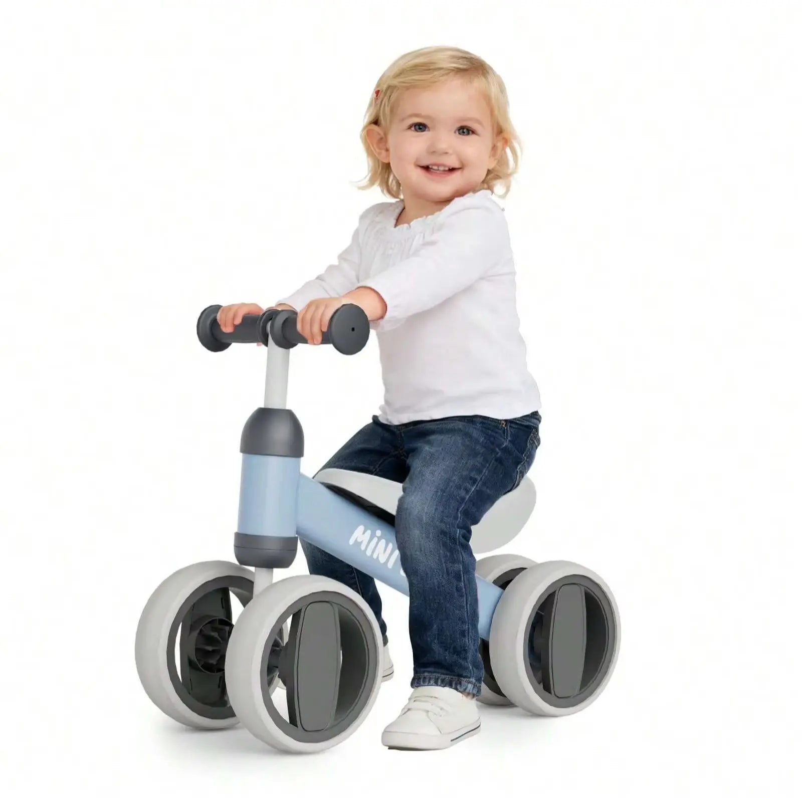 C1 Toddler Balance Bike 4-Wheel No-Pedal Ride On Toy by S And B Enterprise