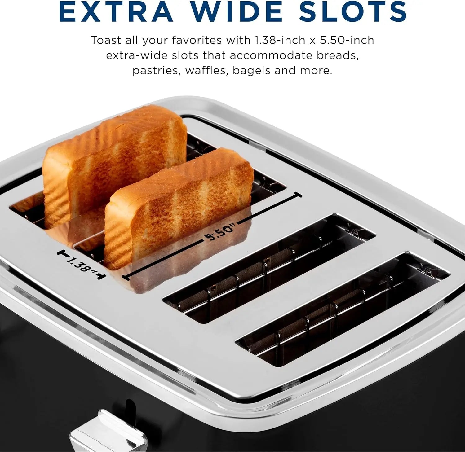 XMSJ Toaster With Extra Wide Slots For Bagels And Bread by S And B Enterprise